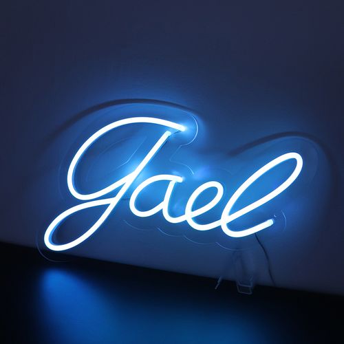Letreiro Neon de LED Personalizada - Nome, frase ou palavra com 4 Letras - Azul Gelo
