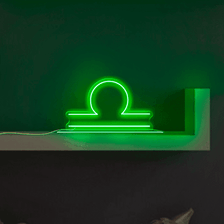 Letreiro-Luminoso-do-signo-de-Libra-cor-verde-acrilico-6mm
