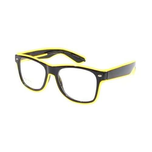 Óculos Neon LED Lente Transparente COR:AMARELO COR:AMARELO